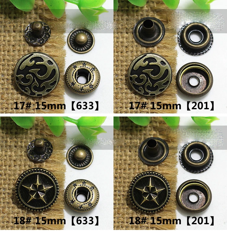 12 дизайн 15 мм винтажные элегантные резные бронзовые цветные защелки металлические декоративные кнопки для одежды кожа Ремесло Швейные аксессуары