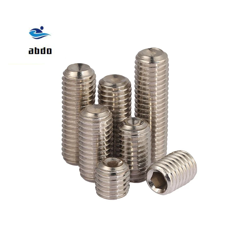 

100Pcs M2 M2.5 M3 M4 DIN916 Stainless Steel Allen Head cup point Hex Socket Set Screw Grub Screw