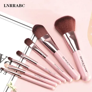 

P Brand 7pcs Pro Pink Purple Makeup Brushes Set Soft Fiber Foundation Eyeshadow Powder BB Cream Base Brush Cosmetic Tool