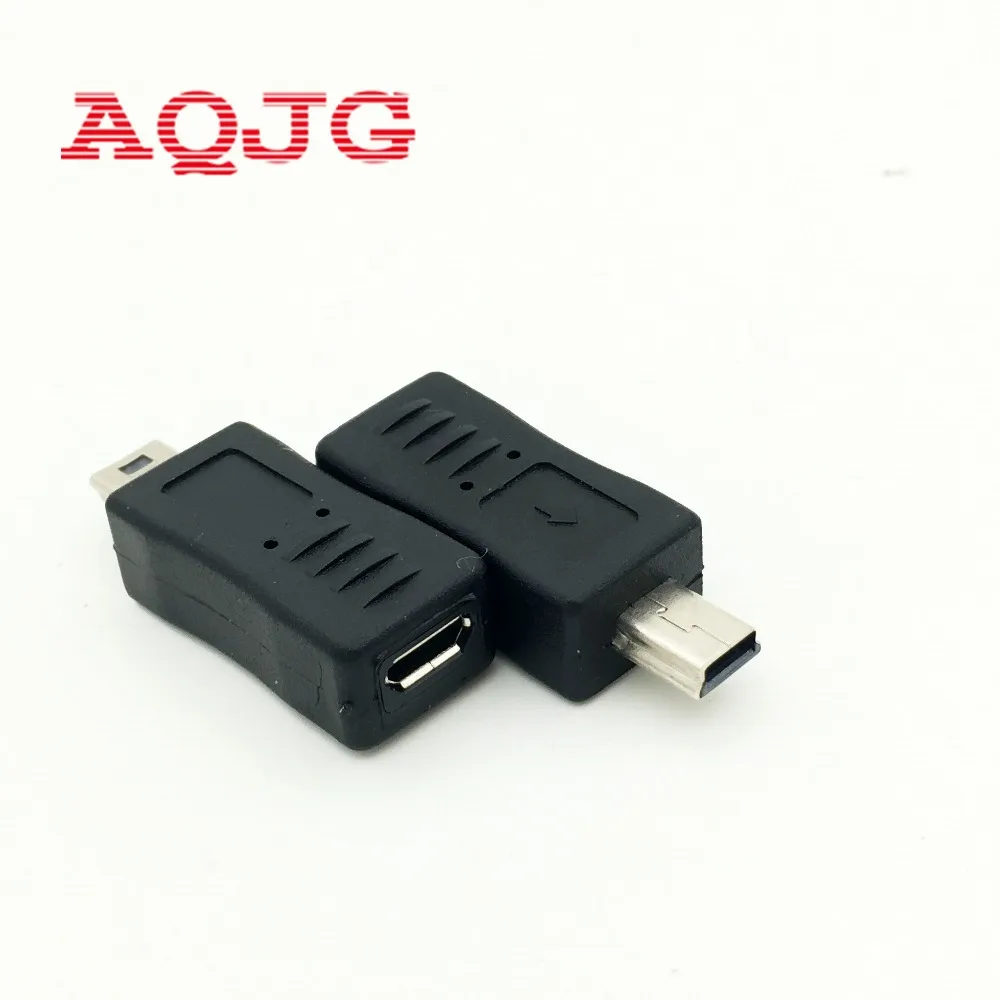 Переходник с Micro USB Мама на Mini папа конвертер разъемом V3 V8 адаптер 5p черный для