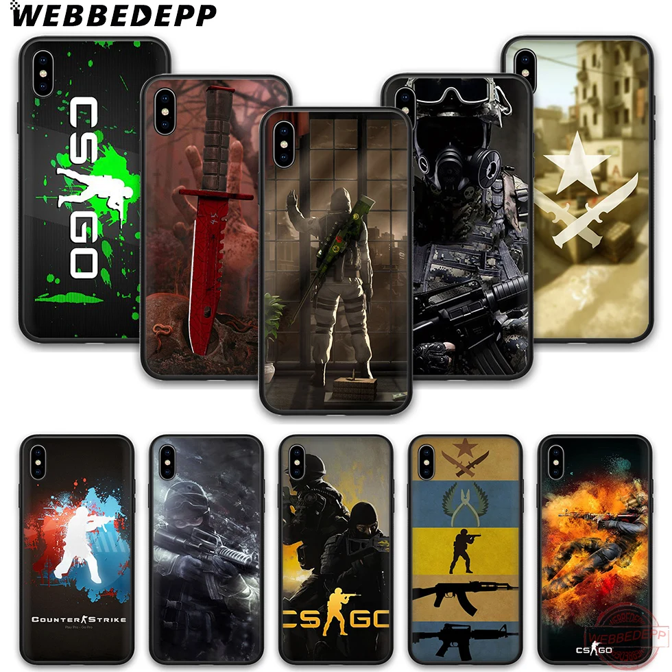 WEBBEDEPP Counter-Strike CS Мягкий силиконовый чехол для телефона iPhone 5 6 7 8 Plus X XS XR Max.11 11peo 11proMax