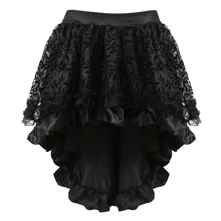 

2019 Newest Style Women Summer Mesh Fashion Floral Embroidered A-line Mid Skirt