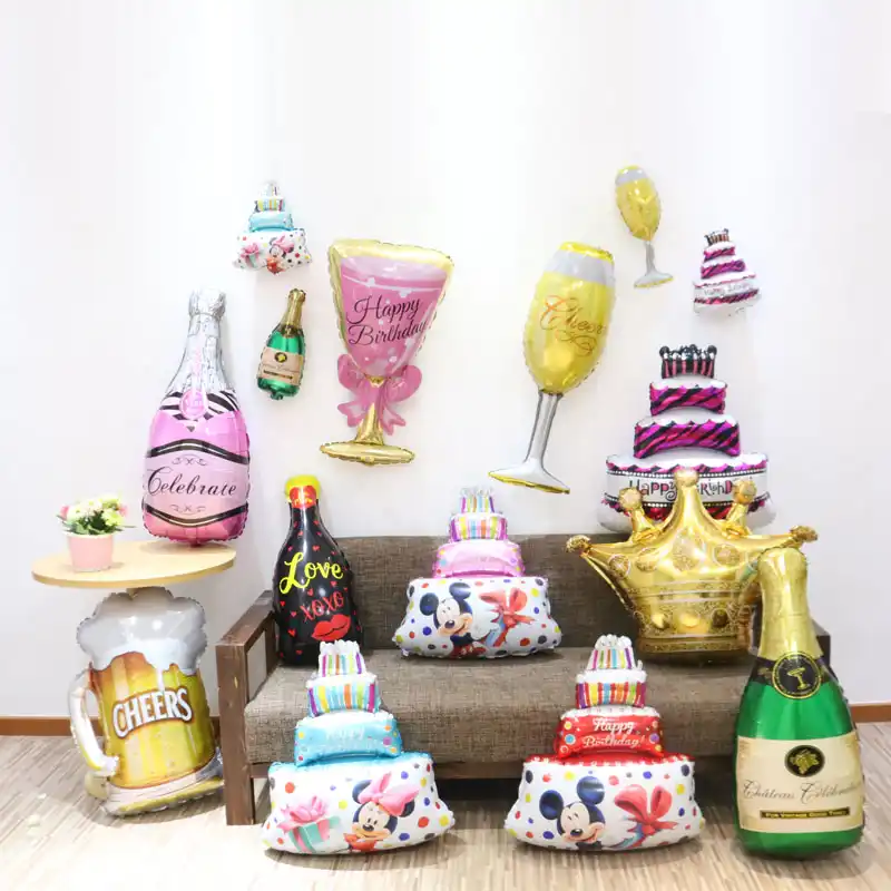 Corona Dorada Grande Botella De Whisky Copa De Cerveza Pastel Champan Aluminio Globo Bar Decoracion Para Fiesta De Celebracion De Boda Feliz Cumpleanos 1 Unidad Aliexpress