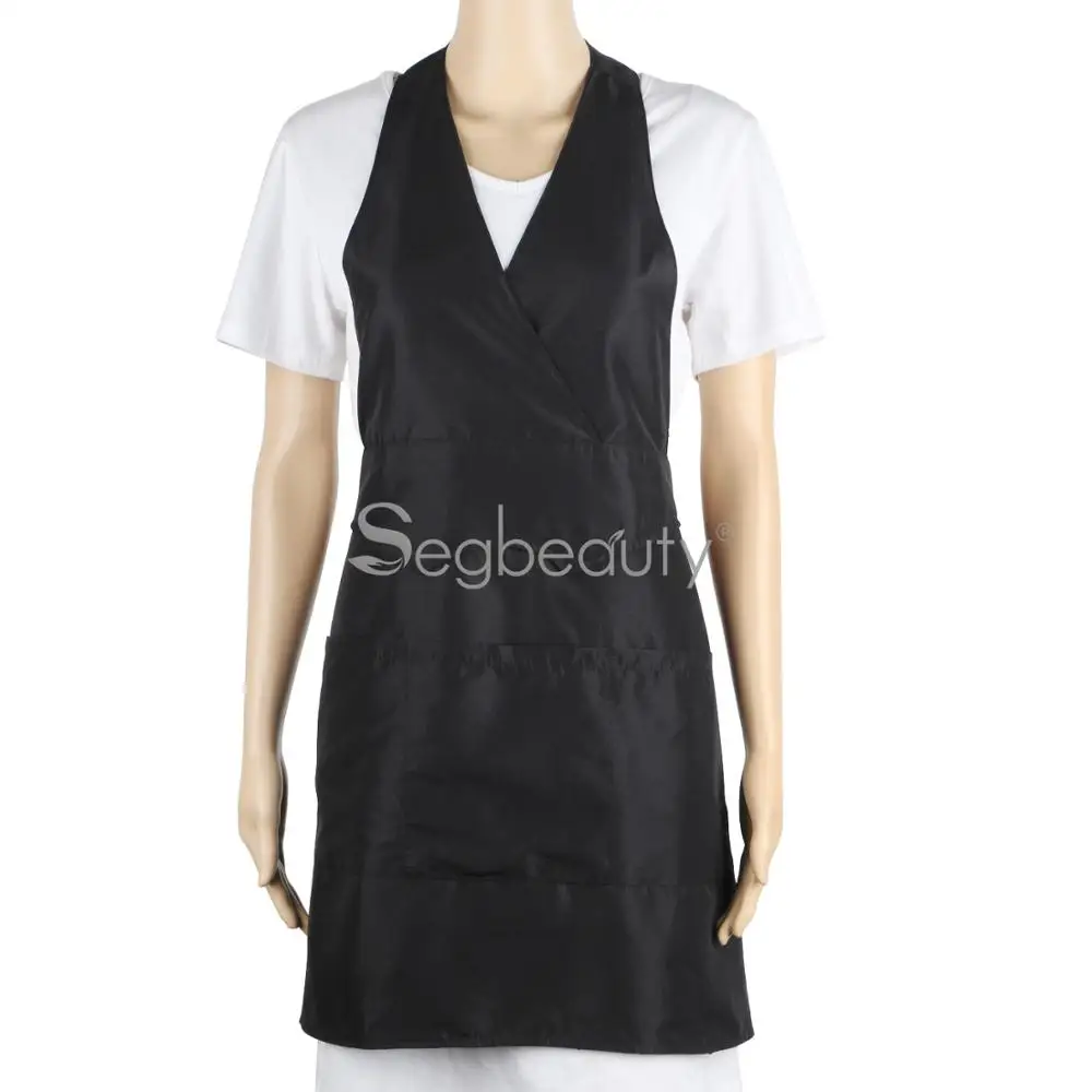 Hairdresser Smock Professional Sleeveless Stylist Vest Black with 3