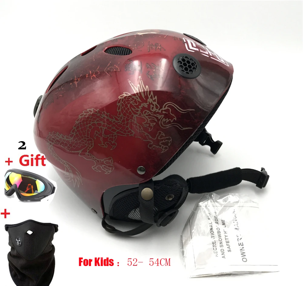 Подлинный лыжный шлем, экстремальные виды спорта, защитное снаряжение, шпон, двойная пластина, теплые ветрозащитные снежные шлемы для взрослых и детей - Цвет: 4