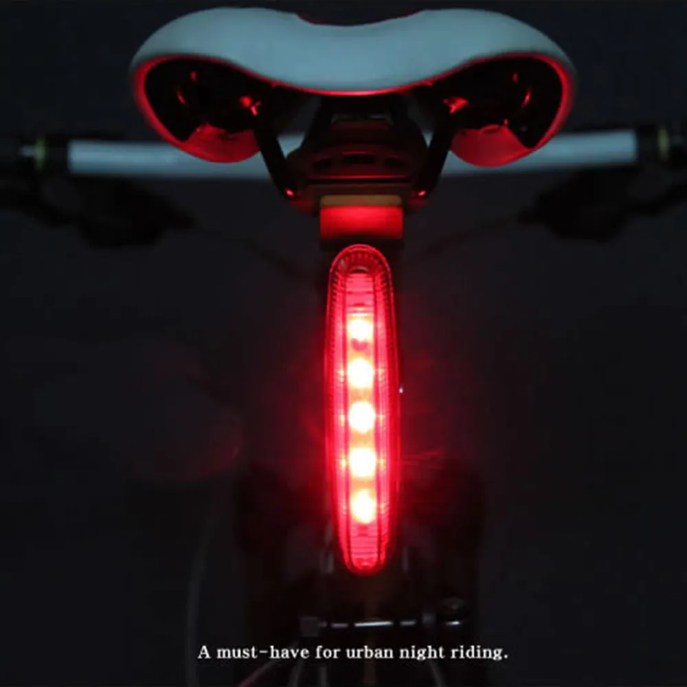 

NEW Fashion Design Mountain Bike Rear Seat Light 5 LED Bicycle Safety Warning Red Tail Light Ultra-Bright Waterproof Taillight