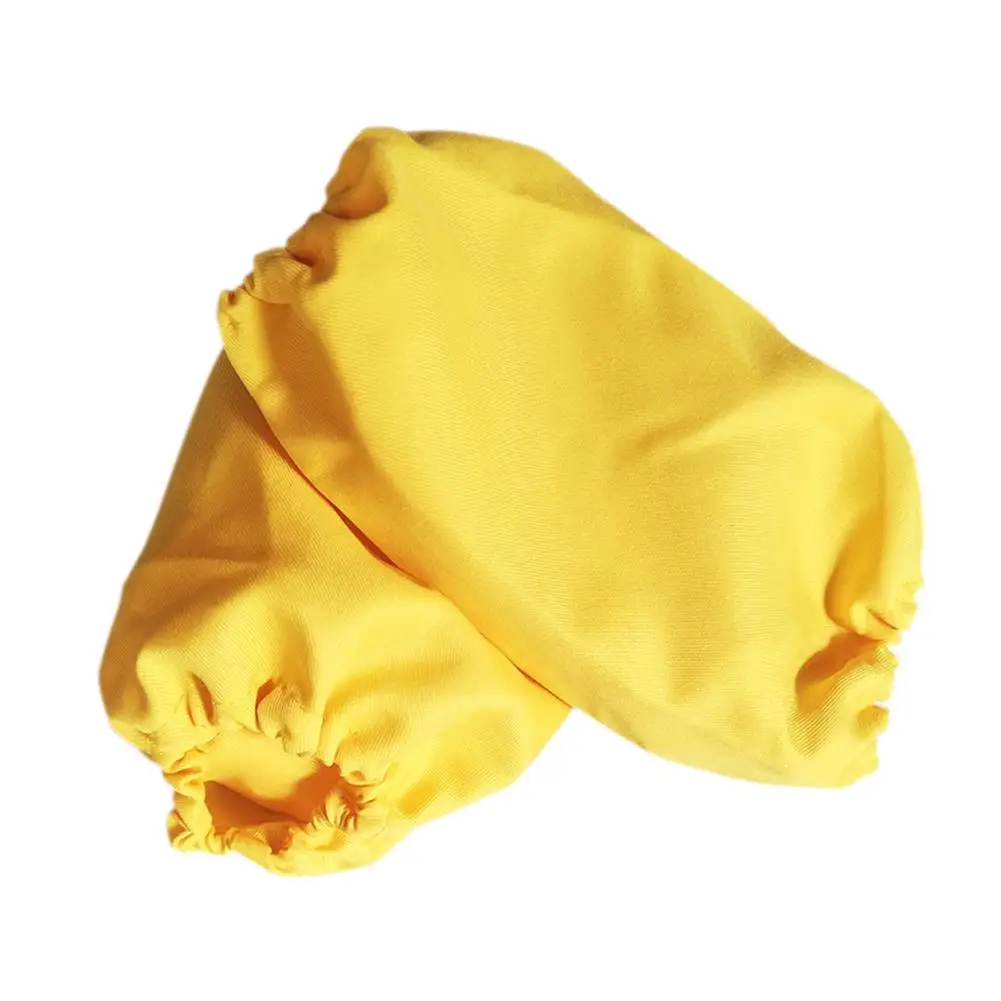 Детские перчатки унисекс из полиэстера с рукавами для детского сада, водонепроницаемые и не грязные однотонные перчатки с манжетами - Цвет: Цвет: желтый