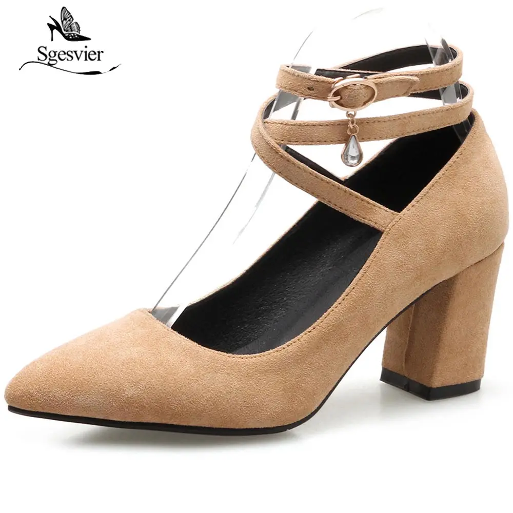 Женские туфли лодочки с ремешком на щиколотке толстом каблуке|pointed toe|black womens