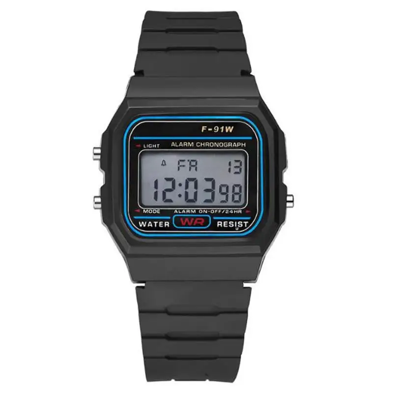 

Fashionable digital watches for men, round rubber quartz sports waterproof wristwatches, LED, male watch