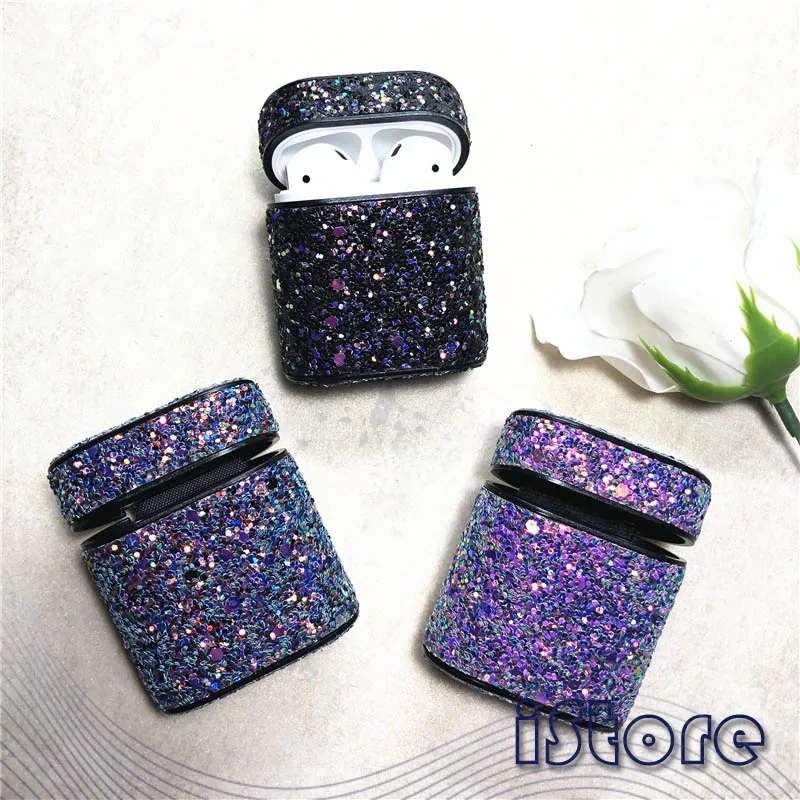 

For Airpods Cover Apple Wireless Bluetooth Headset Charging Cover Protective Cover Crystal glass decoration Airpods Pack