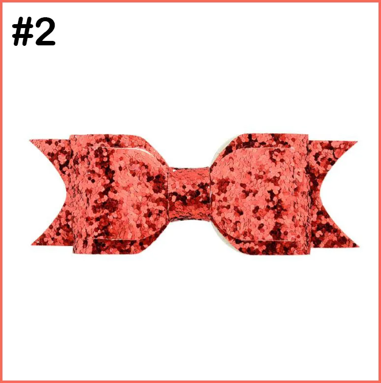 

free shipping 300 pcs 3.75'' Girl Glitter Hair Bow Kids hair bow accessories wholesalet rendy hair accessories leather