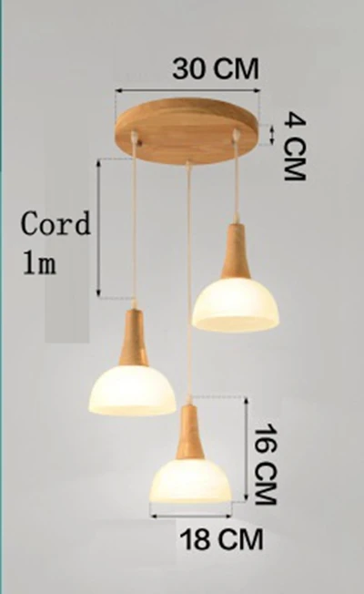 LukLoy Деревянный светильник, подвесной светильник для кухни, набор из 3 столовых, подвесной светильник, прикроватный подвесной светильник, Кухонный Светильник закрепленный светильник - Цвет корпуса: D 3 Heads Round