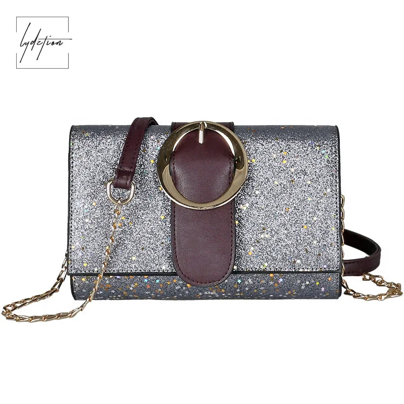 

Lydztion Metal Bracelet Bag Glitter Totes 2018 New Europe Fashion Bags Mini Flap Handbags Chain Women Bag Personalize Day Clutch