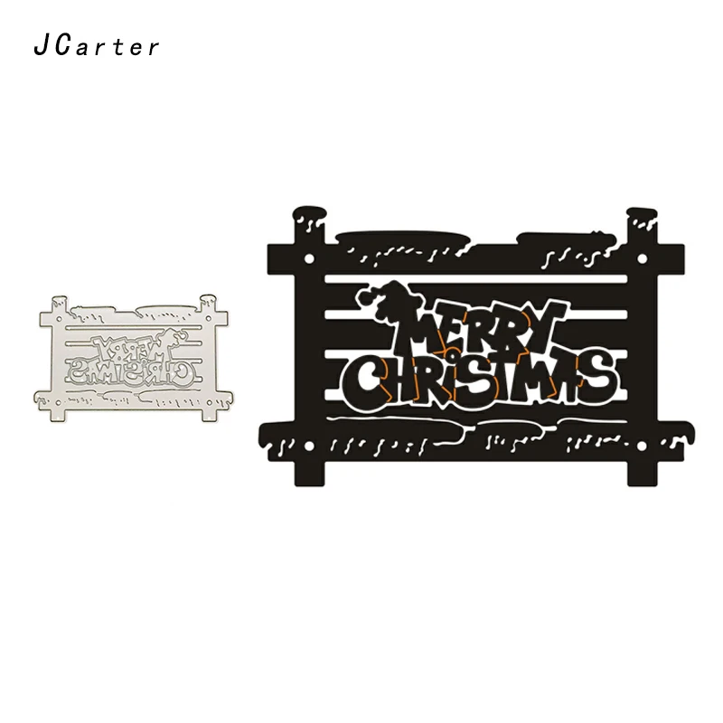 

JC 2019 Merry Christmas Fence Shape Metal Cutting Dies for Scrapbooking DIY Embossing Folder Cards Handmade Album Stencil Crafts