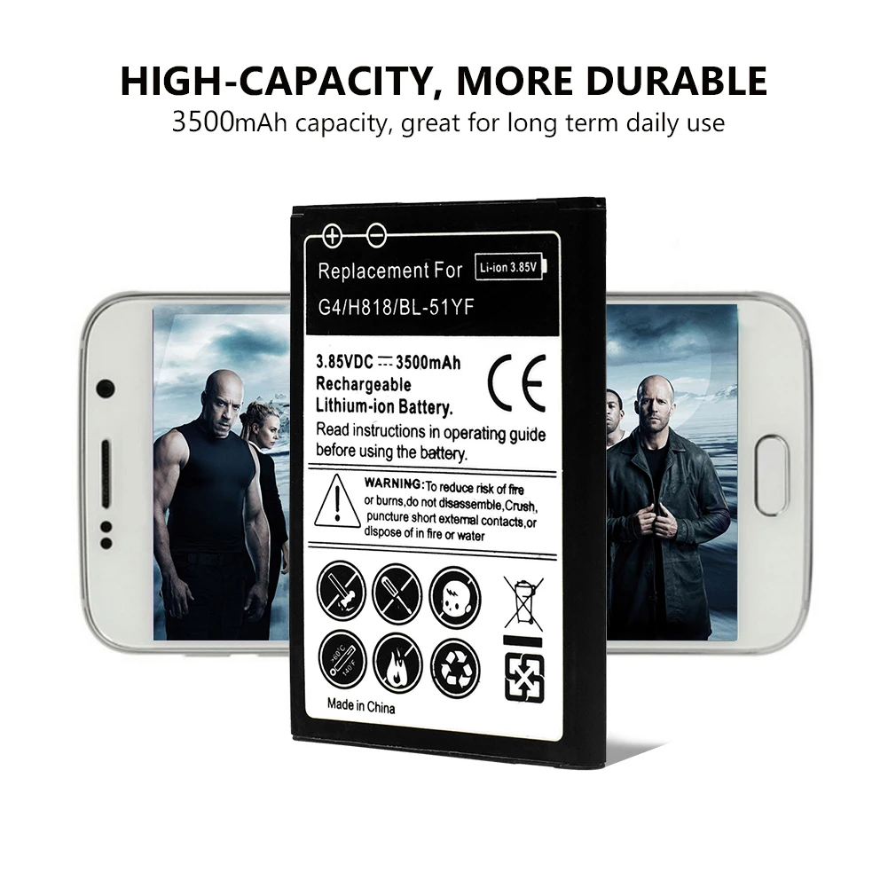 Аккумулятор для литиевого аккумулятора LG G4 H818 H815 H812 H811 H810 F500 3500 мАч элемент