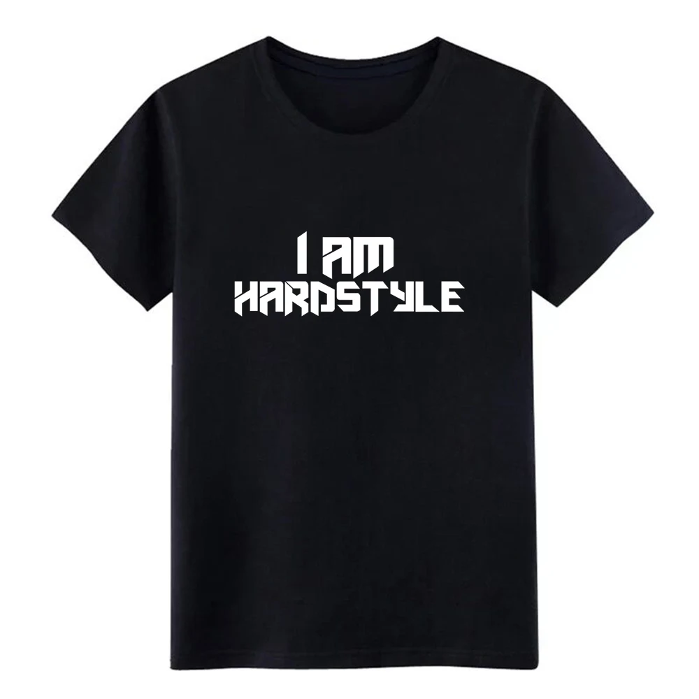 Мужская футболка с принтом i am hardstyle однотонная дышащая круглым вырезом для