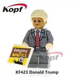 KF423 Custom Цифры Куклы Трамп Хиллари Клинтон Элвис Арон Presle Mr. Bean Кирпичи Строительство блокирует обучение детский подарок игрушечные лошадки