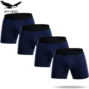 

4pcs/pack Long Boxers Mens Underwear Men Boxer Homme Underpants Trunk Calzoncillo Hombre Cotton Male Boxershorts Man Panties