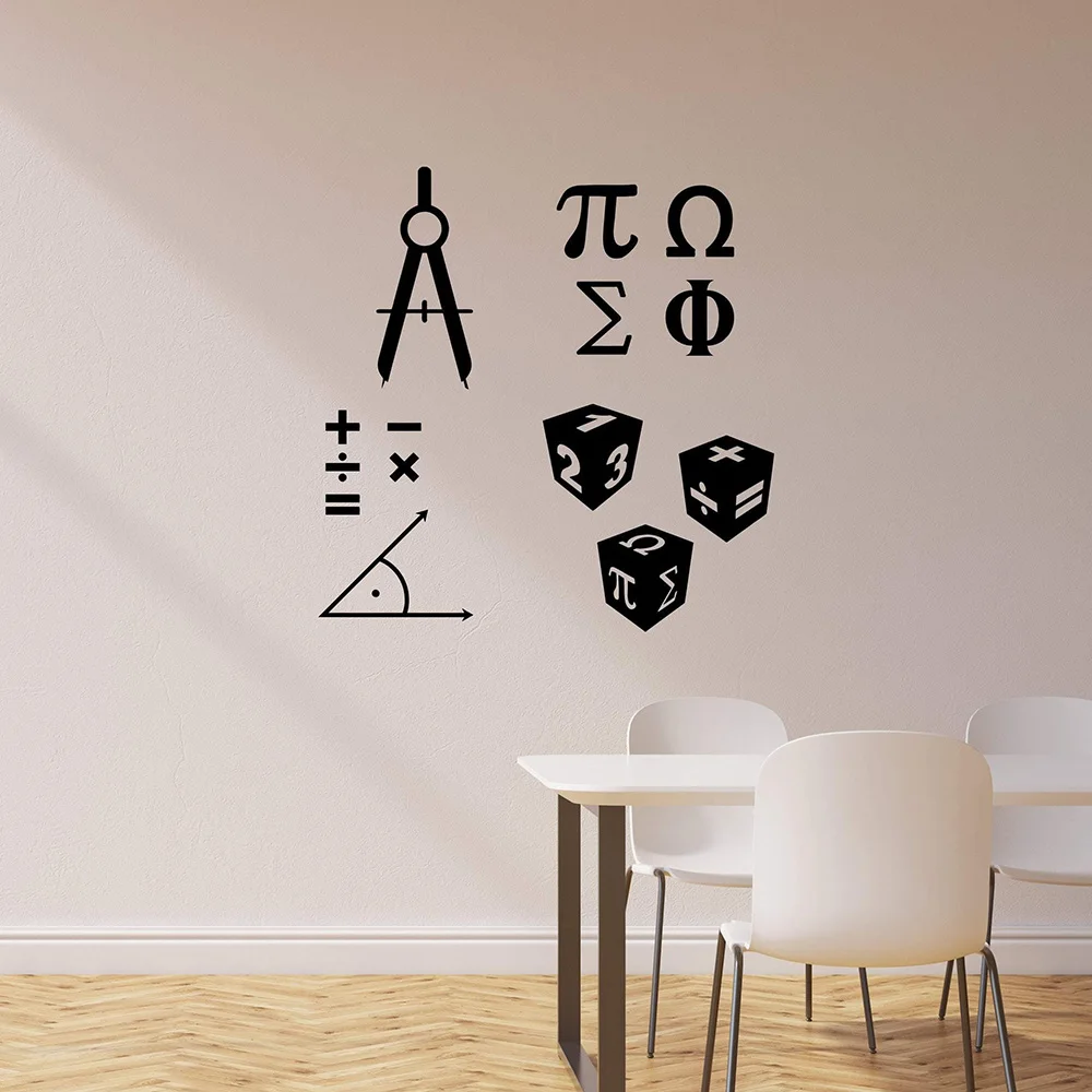 

Math Symbol School Classroom Mathematics Science Vinyl Wall Decal Home Decor Art Mural Wallpaper Wall Stickers