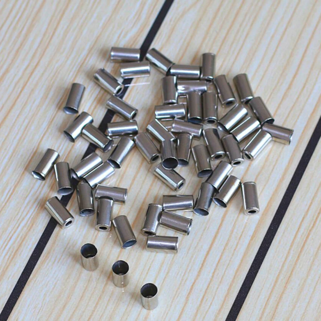 100Pcs Aluminum 5mm Bicycle MTB Brake Wire End Cap Cable Cover Gear Lightweight Bicycle Parts Silver