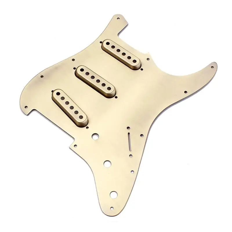 

Guitar Pickguard with Pickups Cover Loaded Prewired Electric 3 Single Coil for Fender Strat Stratocaster Guitar Parts Silver