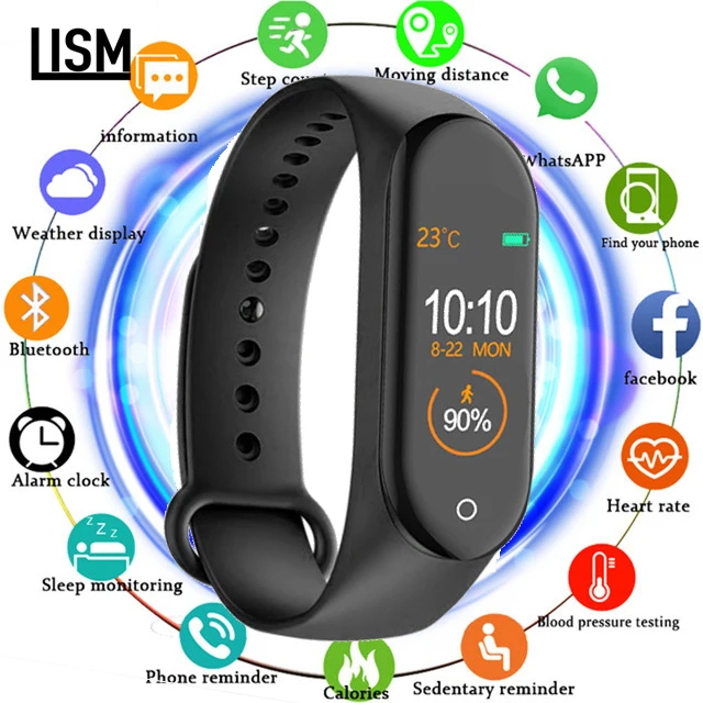 

2019 NEW M4 Swimming Smart Bracelet Heart Rate Monitor Activity Fitness Tracker Smart Band Push Message Watch for Xiaomi honor