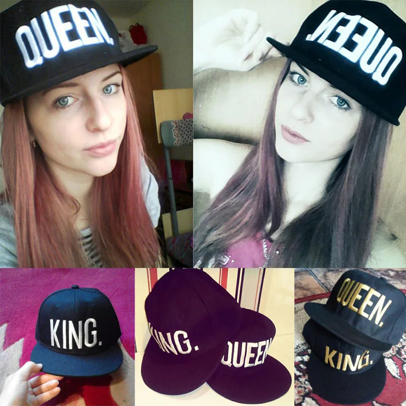 Fashion-KING-QUEEN-Hip-Hop-Baseball-Caps-Embroider-Letter-Couples-Lovers-Adjustable-Snapback-Sun-Hats-for