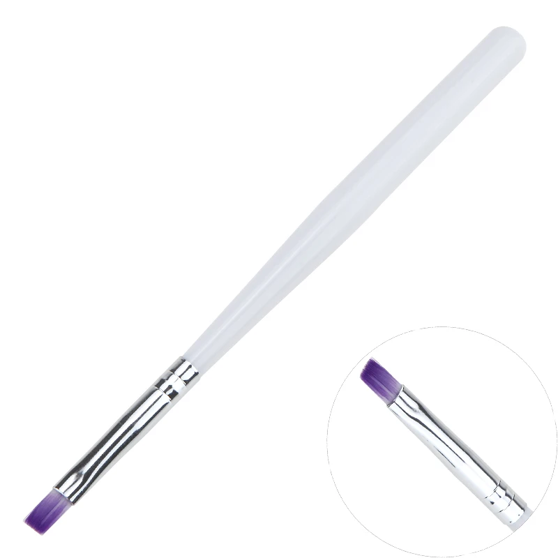 1PC Nail Art Brush Builder UV Gel Drawing Painting Brush Pen for Manicure DIY Tool Gradient Purple Color Brush White Handle