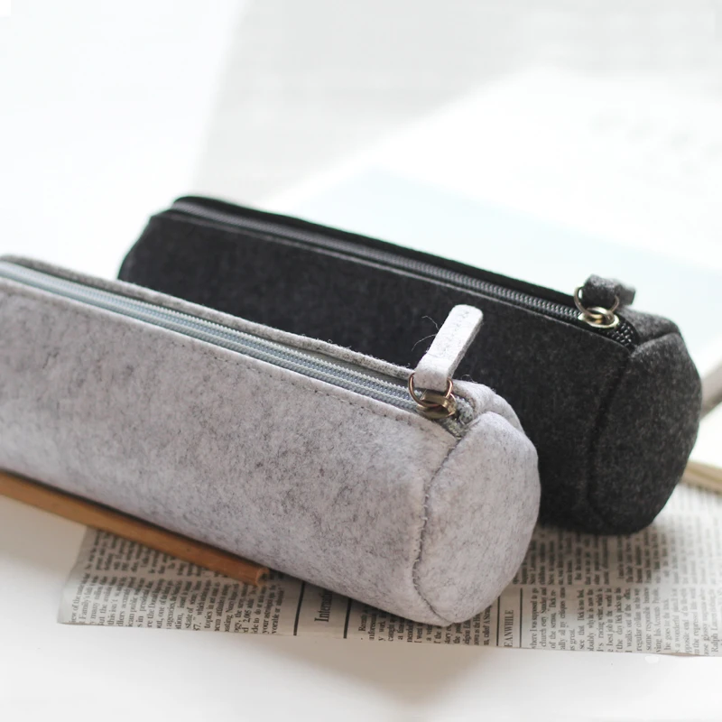 

Minimalist Felt Pencil Bag Simple Fabric Pencil Case Pencil Box School Supplies Office Supplies Stationery
