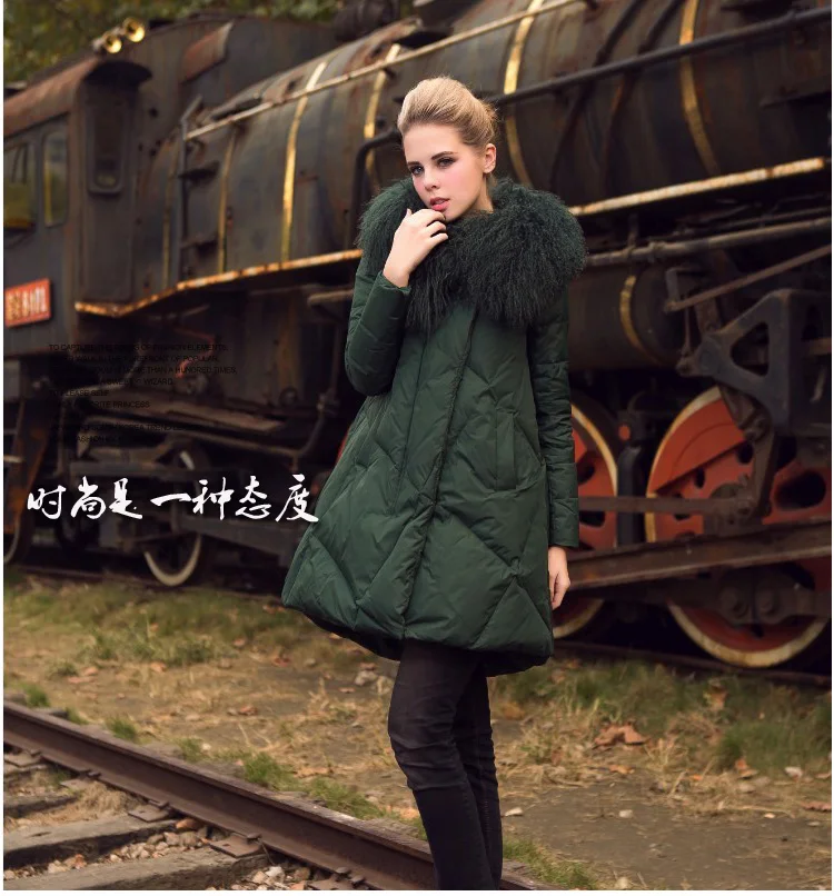 Women Winter Long Jacket Loose Plus Size 4XL Padded Parka Korean A Style Winter Coats Women Fur Collar Thick Cotton Jackets AS017 (3)
