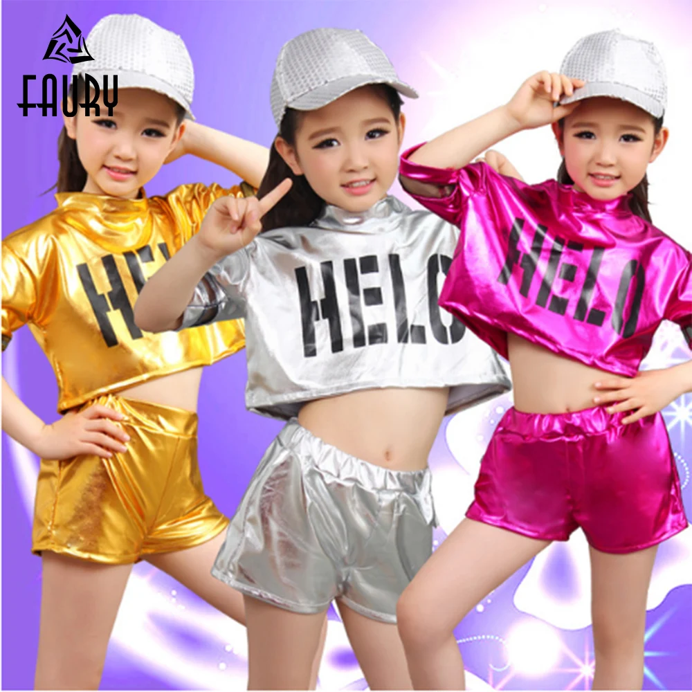 Girl Jazz Dance Costumes Girls Kids Hip Hop Dancing Children ...