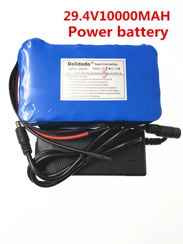 

Dolidada 29.4V 10000 mah 18650 Battery lithium battery 29.4v Electric Bicycle moped /electric/lithium ion battery pack+Charger