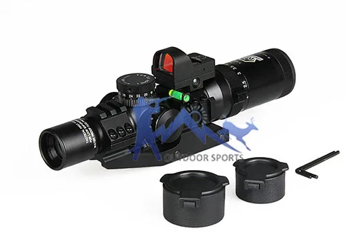 Canis Latrans 1 4x24 IRF прицел + 2MOA 1X мини красный точечный пузырьковый уровень 30 мм двойное