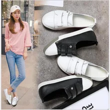 Женская обувь; сезон весна-осень; обувь на плоской подошве из натуральной кожи на застежке-липучке; дышащая парусиновая обувь; женская обувь