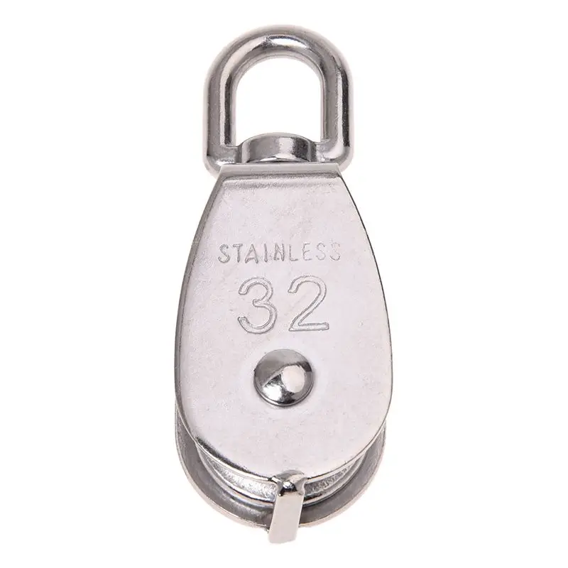 

Stainless Steel 304 Single Wheel Swivel Pulley Loading Silver (M32)