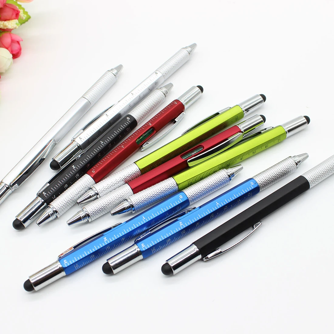 Hot Multi Function Screwdriver Ruler Spirit Level Tool Ballpoint Pen With A Top And Scale Stylus For Touch Screen huismerk kopen in de aanbieding Hot Multi Function Screwdriver Ruler Spirit Level Tool Ballpoint Pen With A Top And Scale Stylus For Touch Screen huismerk kopen in de aanbieding