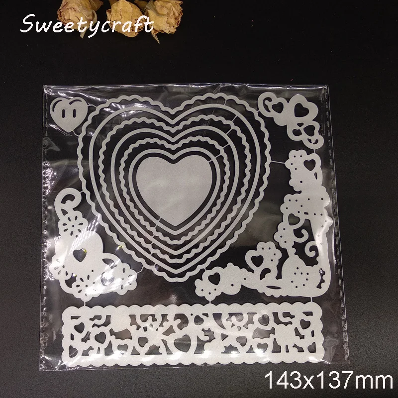 heart Lace Frame Dies 10