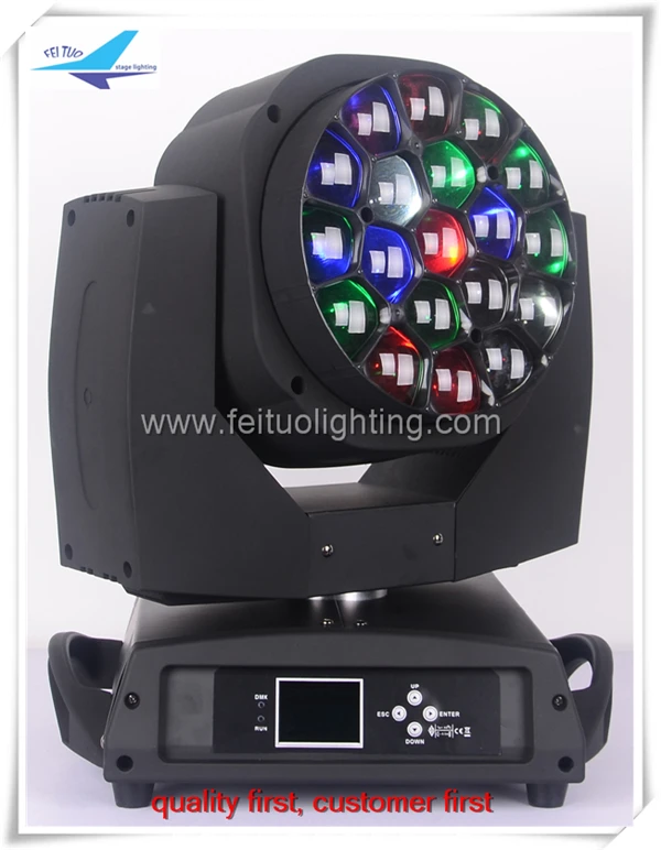 

(8/lot with CASE) powerful LED beam lighting 19x15w rgbw 4 in 1 big bee eye led moving head in road case