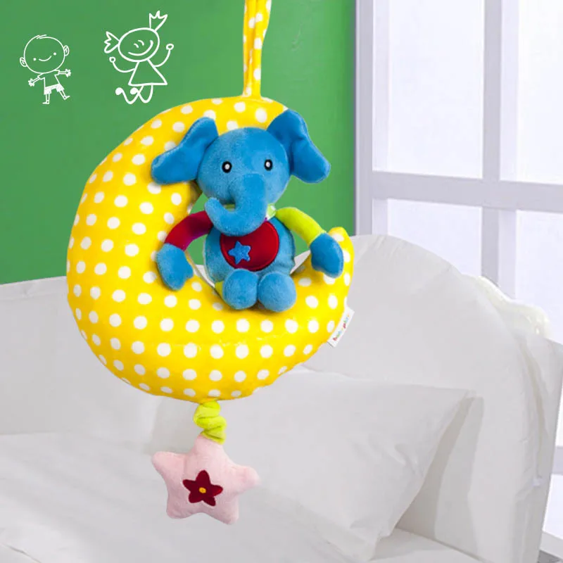 Hot Soft Animals Moon Activity Baby Bed Pram Hanging Musical Toys Rattle Baby Stroller Toy Infant 2