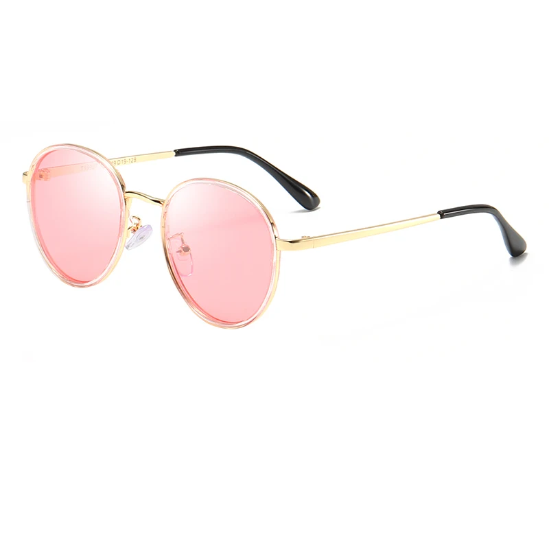 Поляризованные солнцезащитные очки для детей с чехлом для мальчиков и девочек Защитные солнцезащитные очки подарок для детей женщин UV400 - Цвет линз: pink