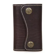 JMD Cuero Vegetal Llave Del Coche Caso Clave cadena de la Caja Dominante de Los Hombres de Cuero de las mujeres 8130 de Bronce de Hardware