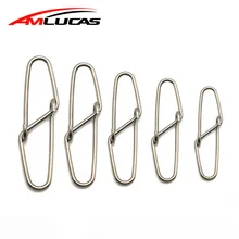 Amlucas 50 шт. рыболовные снасти из нержавеющей стали, поворотные защелки, безопасные защелки, крючки, приманки, аксессуары, разъем, защелки, WW290