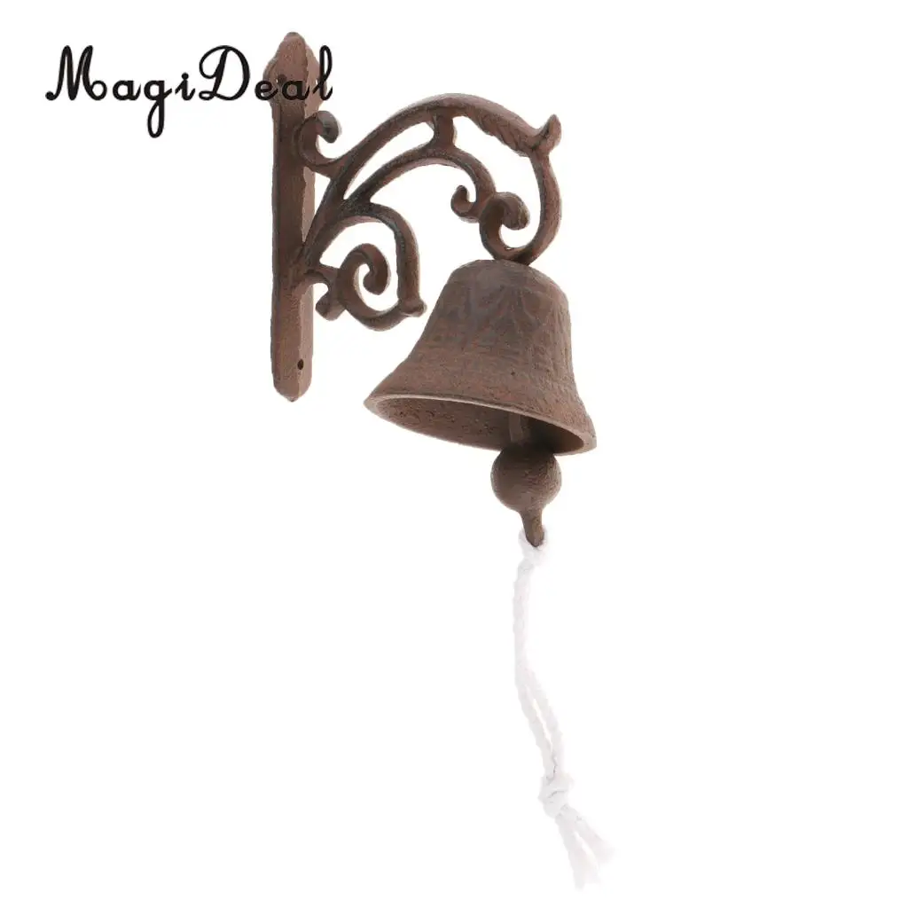 Outdoor Dinner Bells Vintage Antique Cast Iron Bracket Mounts Bell Indoor Outdoor Wall Mounted Door Bells