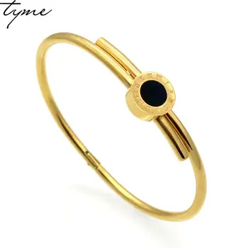 

Women Wedding Bracelet Roman Numeral Brand Bracelets & Bangles Gold/Rose Gold Bangle Engraved Shell Jewelry For Valentines Gift