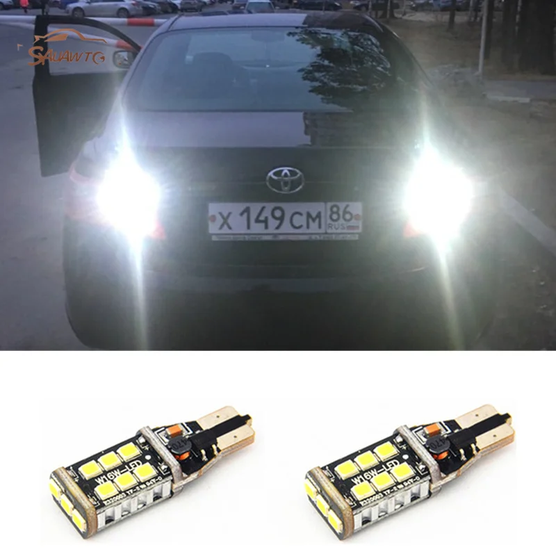 2x Xenon White T15 W16W 921 LED Parking Lamp Canbus Backup Reverse Turn Signal Light For Toyota Corolla Camry Prado | Автомобили и