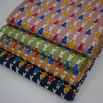 

2019 new Lovely rabbit reactive dyeing pure cotton fabric for dress shirt telas tecido tissus au metre tissu tecidos shabby chic