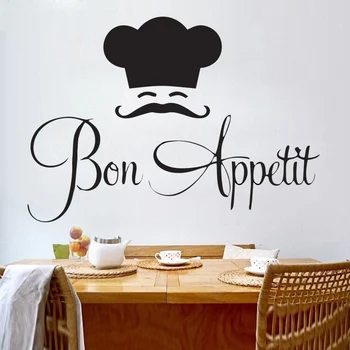 

Bon Appetit Quote Art Removable Vinyl Mural Wall Sticker kitchen Decor DIY UK Art Decal for Kitchen restaurant Home Decor