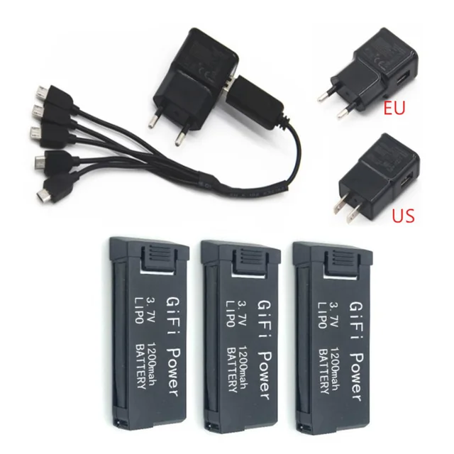 $38.99  HOBBYINRC 3Pcs 3.7V 1200mAh High Capacity 3 Battery Set for Eachine E58 for L800 for JY019 for S168