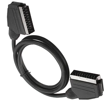 

100pcs lots 1.5m Meters 21 Pin Scart Cable Lead Wire Male to Male for Video DVD TV VCR SKY