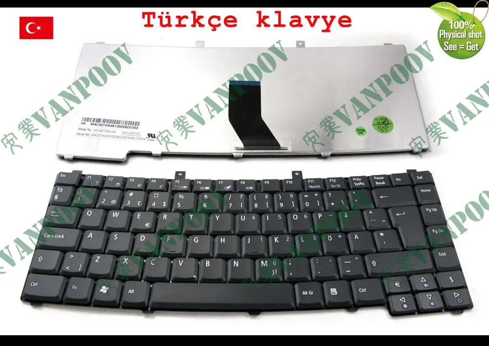 Новая клавиатура TR Tastatur для ноутбуков Acer Travelmate 2300 2310 2410 2430 2440 4000 3240 4500 4400 черная